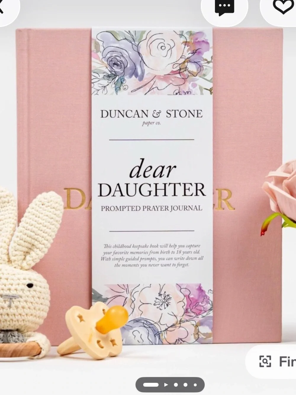 Dear Daughter Linen Scrap Book Album and Prayer Journal